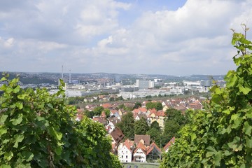landscape with industrial settlements, Stuttgart - obrazy, fototapety, plakaty