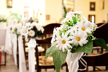 adorned  church before ceremony of the first holy communion