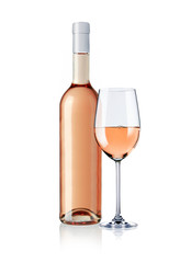 Weinflasche mit Glas