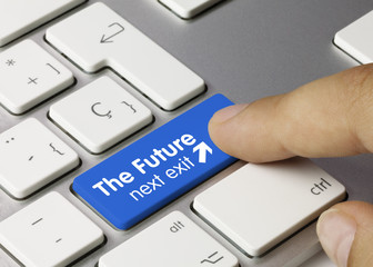 The Future keyboard key. Finger