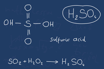 Hand written scribble illustration - sulfuric acid
