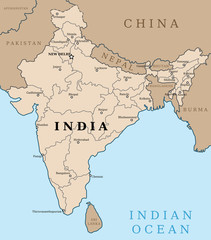India map - vector illustration