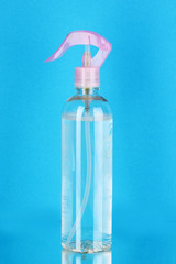 Pink air freshener on blue background
