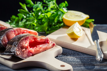 Lemon and salt as the main spice of fresh fish