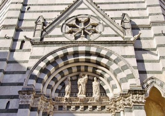 The historic baptistery in Pistoia in Tuscany in Italy