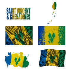 Saint Vincent and the Grenadines flag collage