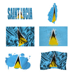 Saint Lucia flag collage