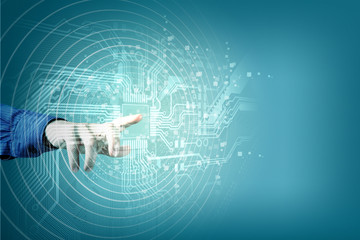 future technology. touch button inerface