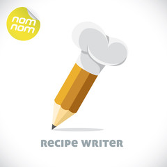 Recipe Writer Illustrations, Sign, Symbol, Button, Icon, Logo