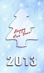 Happy New Year 2013 in snow