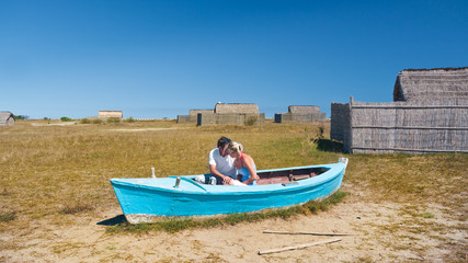 Lovers in a boat