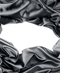 Black silk fabric texture. Copy space