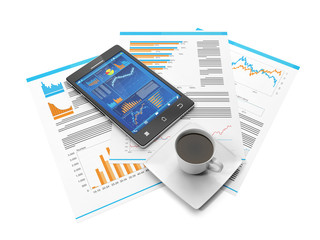 Business Statistics on your mobile phone. Mobile phone and busin