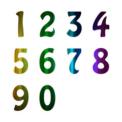 vector of colorful alphabet number