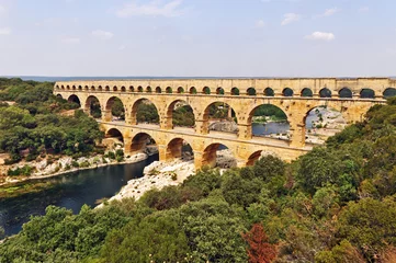 Papier Peint photo autocollant Pont du Gard Pont du Gard, Languedoc Roussillon, France