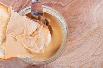 snack with peanut butter