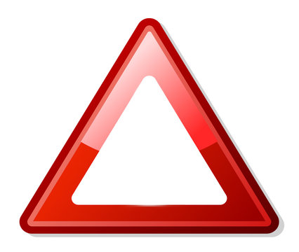 Red Triangle Warning Sign With Copy Space