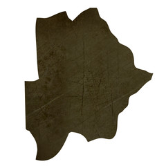 Dark silhouetted map of Botswana
