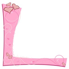 Pink love themed border frame with copy space