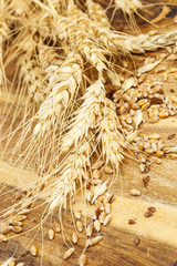 wheat on the wood background