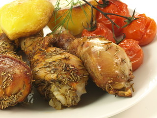 Tasty roasted meal, closeup