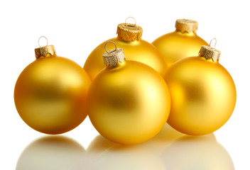 beautiful christmas balls, isolated on white