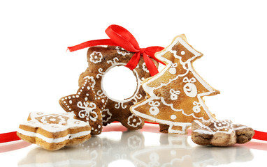 Christmas cookies isolated on white