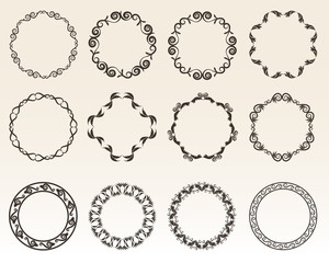 Decorative circle borders vector illustration