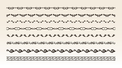 Decorative border elements for design vector illustration