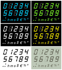 LCD numbers 2 multi-colors version