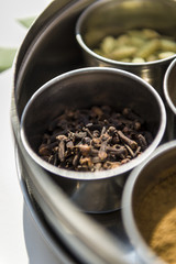 Cloves in metal bowl