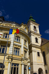 Obraz premium Historic buildings of Sibiu old town center