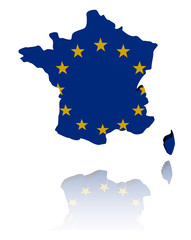 France map with EU flag illustration