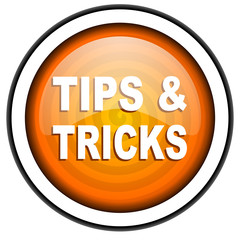 tips orange glossy icon isolated on white background