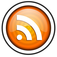 Fototapeta premium rss orange glossy icon isolated on white background
