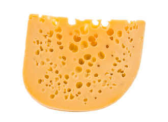 a large piece of cheese isolated