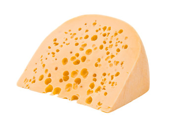 a large piece of cheese isolated