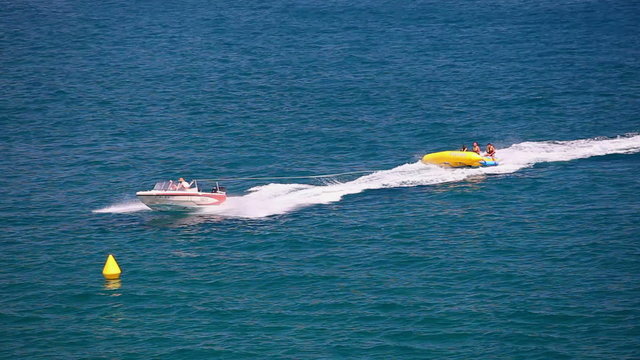 Motorboat with flyfish