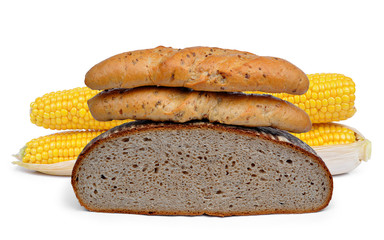 Wheat bread with whole-grain bread roll