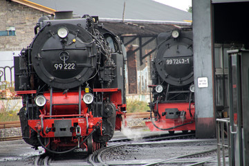 Fototapeta premium Dampflokomotive der Harzer Schmalspurbahnen
