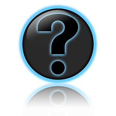 Question mark glowing logo