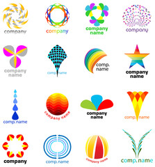 set of business & technology concept icons, logos