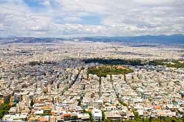 Fotobehang Panorama of Athens © Alena Stalmashonak