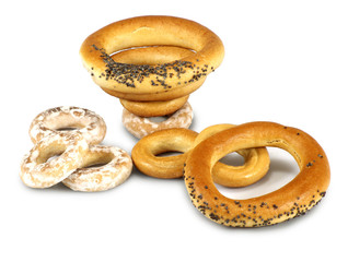 bagels on white background isolate