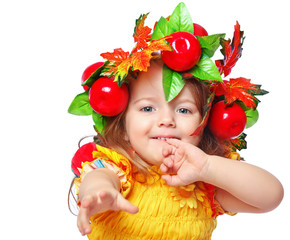 portrait of a girl in a wreath