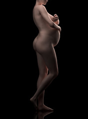 Pregnant woman lateral view cgi