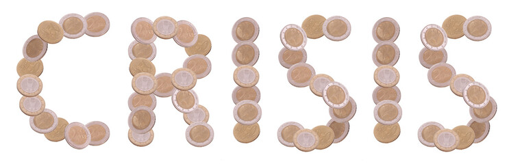 crisis - written with coins