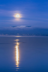 Moon Over Jura Mountain, Switzerland