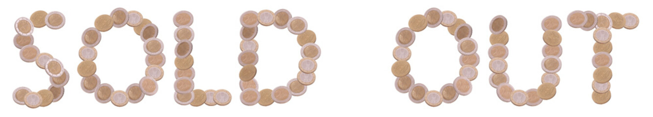 sold out - written with coins