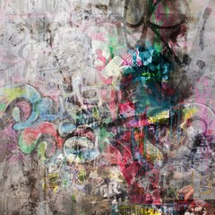 Fond mur grunge - Graffiti - 48109534